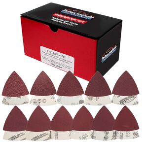 Premium Triangle Mouse Detail Sander Sandpaper Sheets, 100 Disc Variety Pack, Grits 40, 60, 80, 100, 150, 180, 220, 320, 400, 600, 800 - Hook & Loop Disc - Woodworking Furniture, Paint