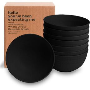 Nook Theory Wheat Straw Bowls - 26 Oz Cereal Bowls Sets 8 Unbreakable Dinnerware, Microwave Safe Bowls and Dishwasher Safe Bowls, Alternative for Plastic Bowls, Snack Bowls, Soup Bowls, (Meadow)