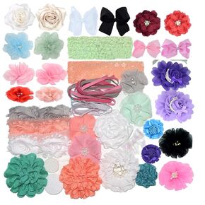 50PCS Baby Girls Headband Kit Makes parts, Baby Shower Headband parts, DIY Baby Headband Kit Hair Accessories parts