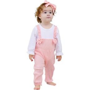 QITUDATEY New Born Clothes Baby Girls Romper Long Sleeve Footless Bodysuit One Piece Jumpsuit Newborn Sets for Birthday