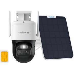 REOLINK 4K Dual Lens Cellular Security Camera, 4G LTE Auto Tracking, No WiFi Solar Powered, SIM Card Included, 6X Hybrid Zoom, 8MP Color Night Vision, Motion Alert, TrackMix LTE + SP, Updated Version