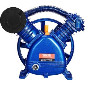VEVOR Air Compressor Pump Head, 5.5HP 5.75CFM @ 90PSI,Twin Cylinder Oil Lubricated Air Compressor Piston Pump Head,Dual Stage V-Type Cast Iron Air Compressor Pump Replacement with Max. 185PSI Pressure
