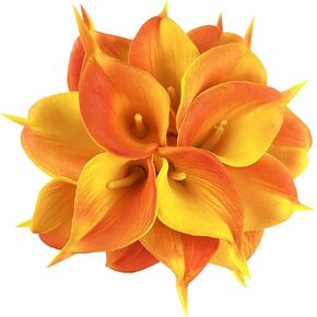 20pcs Calla Lily Bridal Wedding Bouquet head Latex Real Touch Flower Bouquets(Purple)