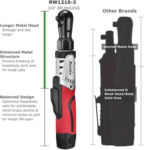 Durofix RW1210-32 G12 Series 12V Cordless Li-ion 3/8" 65 ft-lbs. Brushless Ratchet Wrench Tool Kit with 2 Batteries and Canvas Bag in Saudi Arabia