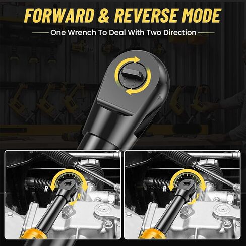 3/8" Cordless Ratchet Wrench Set Compatible with DEWALT 20V MAX Battery,74Ft-Lbs Brushless Motor Power Electric Ratchet Tool Kit, 1/4" Adapters, 3" Extension Bar & 7 Sockets(Tool Only) in Saudi Arabia