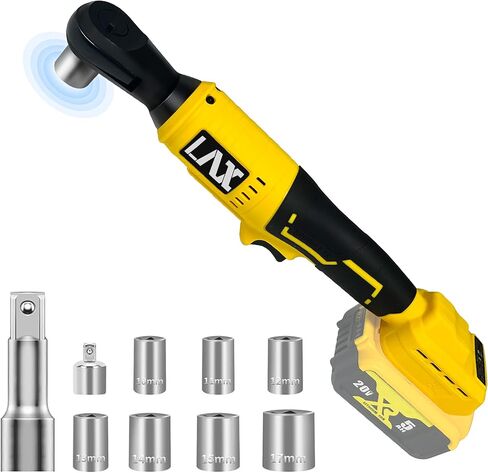 3/8 "مفتاح الربط اللاسلكي المتوافق مع بطارية DeWalt 20V Max ، 45 قدمًا 400 دورة في الدقيقة ، مجموعة Ratchet Electric ، محولات الطاقة المتغيرة ، 1/4" ، 3 "شريط تمديد و 7 مآخذ (أداة فقط) in Kuwait