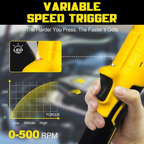 3/8 "مفتاح الربط اللاسلكي المتوافق مع بطارية DeWalt 20V Max ، 45 قدمًا 400 دورة في الدقيقة ، مجموعة Ratchet Electric ، محولات الطاقة المتغيرة ، 1/4" ، 3 "شريط تمديد و 7 مآخذ (أداة فقط) in Kuwait