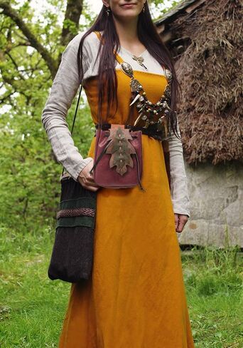 PROCOS Medieval Drawstring PU Leather Belt Pouch Renaissance Vintage Waist Bag Coin Purse for LARP Pirate Gothic Accessories (Black) in Saudi Arabia