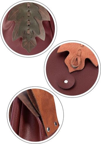 PROCOS Medieval Drawstring PU Leather Belt Pouch Renaissance Vintage Waist Bag Coin Purse for LARP Pirate Gothic Accessories (Black) in Saudi Arabia
