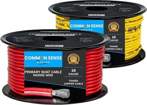 16 Gauge Primary Boat Cable - 20 ft Marine Grade Wire Tinned Oxygen-Free Copper - 16 AWG UL 1426 Standard PVC Wire for Boat, Automotive, Speakers, Camper & Trailers in Kuwait