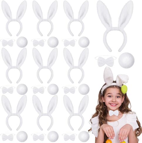 WILLBOND 27 Pieces Dalmatian Costume Set Dog Ear Headband Elastic Bowtie Tail for Halloween Cosplay Costume Party Decoration in Saudi Arabia