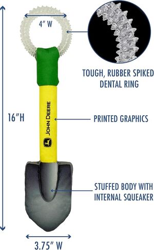 JohnDeere Goat Plush Toy for Dogs and Cats with Squeaker, Wearing a John Deere Jersey! Safe, Fun & Sporty Goat Shaped Dog Chew Toy, Interactive Pet Toy, Plush Teddy Bear for Pets in Saudi Arabia