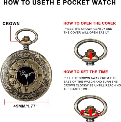 Realpoo Silvery Hollow Men's Pocket Watch, Roman Digital Scale Men's Quartz Pocket Watches, Quartz Pocket Watch with Chain for Men-Silvery in Saudi Arabia