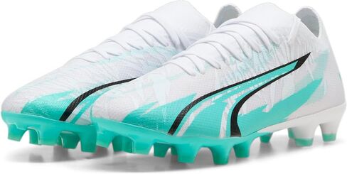 Puma Women's Ultra Match Firm ، مرابط كرة القدم الأرضية الاصطناعية ، Poison Pink-White-Black ، 11 in Kuwait