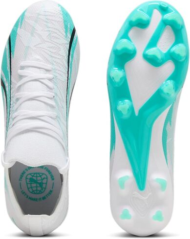 Puma Women's Ultra Match Firm ، مرابط كرة القدم الأرضية الاصطناعية ، Poison Pink-White-Black ، 11 in Kuwait