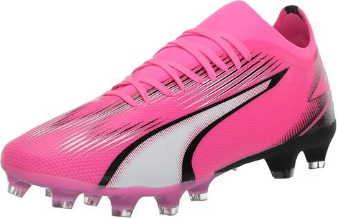 Puma Women's Ultra Match Firm ، مرابط كرة القدم الأرضية الاصطناعية ، Poison Pink-White-Black ، 11 in Kuwait