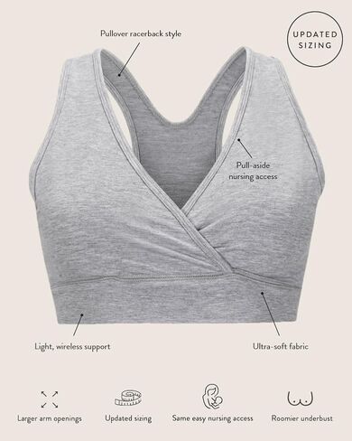 Kindred Bravely French Terry Racerback Nursing Sleep Bra | Maternity Bralette, Nursing Bras for Breastfeeding, Pregnancy Bra (Twilight, X-Large) in Kuwait