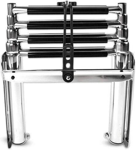 MARINE CITY 304 Grade Stainless Steel Sturdy and Strong Smooth Fine Polished 3 Step Telescoping Swim Ladder and Rubber Strap for Boats – RVs – Ships – Yachts – Swimming Pools (Pack of 1) in Saudi Arabia