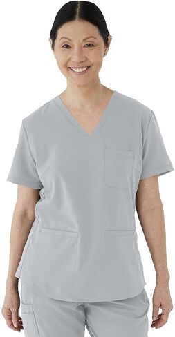 ave. Women's Lex Three Pocket V-Neck Tunic Scrub Top in Navy, XX-Large in Saudi Arabia