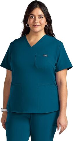 ave. Women's Lex Three Pocket V-Neck Tunic Scrub Top in Navy, XX-Large in Saudi Arabia
