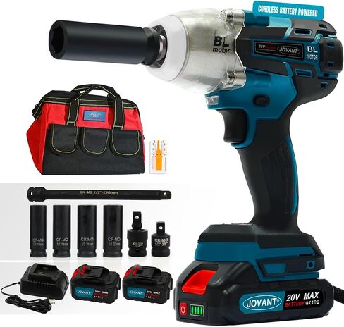 Cordless Impact Wrench Kit, 20V MAX Electric Impact Gun, 737Ft-lbs(1000N.m) Brushless Impact Wrenches, Power Impact Wrenches with 5-Mode Speed,Torque Wrench 1/2 Drive for Car/Truck RV/Mower in Saudi Arabia