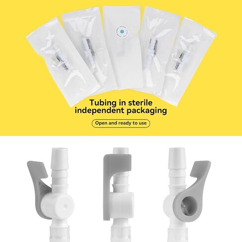 10 Pcs Ximter Comfort Flow Catheter Valves - Easy to Use Lever Tap, Smooth Edges, and Tubing for Optimal Urine Drainage Comfort (10 Pack) in Saudi Arabia