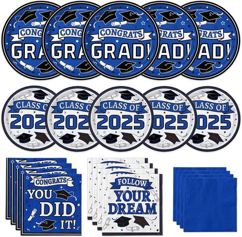Graduation Plates and Napkins 2024 Graduation Party Supplies, Congrats Grad Disposable Dinner Plates, Dessert Paper Plates, and Napkins for Orange Graduation Party Decoration, Serves 50 in Kuwait