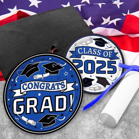 Graduation Plates and Napkins 2024 Graduation Party Supplies, Congrats Grad Disposable Dinner Plates, Dessert Paper Plates, and Napkins for Orange Graduation Party Decoration, Serves 50 in Kuwait