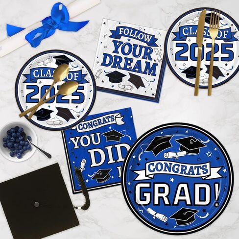 Graduation Plates and Napkins 2024 Graduation Party Supplies, Congrats Grad Disposable Dinner Plates, Dessert Paper Plates, and Napkins for Orange Graduation Party Decoration, Serves 50 in Kuwait