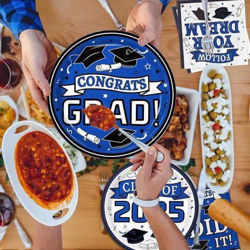 Graduation Plates and Napkins 2024 Graduation Party Supplies, Congrats Grad Disposable Dinner Plates, Dessert Paper Plates, and Napkins for Orange Graduation Party Decoration, Serves 50 in Kuwait