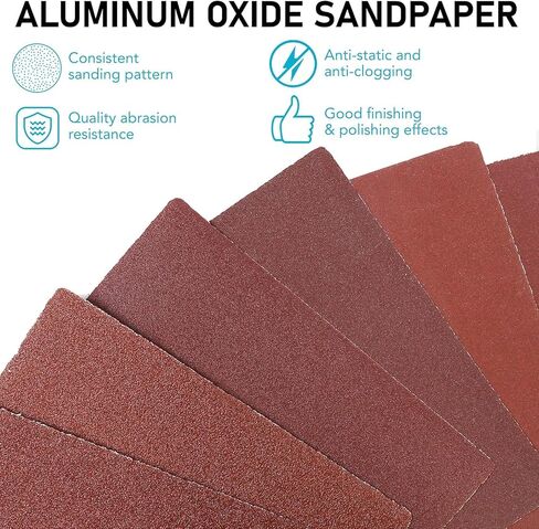 54 Pcs Sandpaper Set Sanding Paper 9"x3.6", Assorted Grit 60, 80, 120, 180, 240, 320, Fine Sandpaper for Metal Wood Glass Finishing in Saudi Arabia