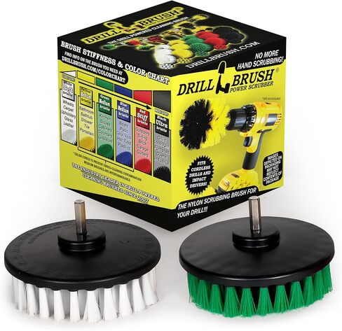 فرشاة الحفر - مجموعة تنظيف الفرشاة الدوارة مقاس 5 بوصات - الكالسيوم والرواسب المعدنية وزبدة الصابون والصدأ - مزيل بقع الماء العسر - منظف الجص - ستارة الدش - سجادة الحمام - إكسسوارات الحمام - باب الدش in Kuwait