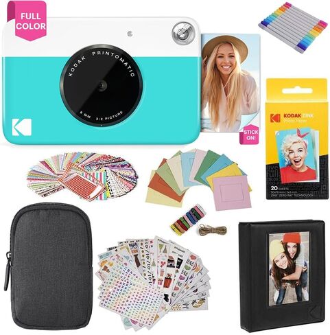 KODAK Printomatic Full-Color Instant Print Digital Camera - 75 Sheets Bundle - Prints On Zink 2x3 Sticky-Back Photo Paper - 5MP, Portable, Creative Fun Gift for Birthday, Christmas, Holiday - Black in Kuwait