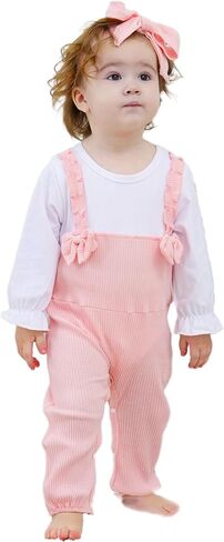 QITUDATEY New Born Clothes Baby Girls Romper Long Sleeve Footless Bodysuit One Piece Jumpsuit Newborn Sets for Birthday in Kuwait