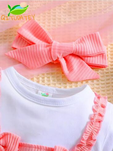 QITUDATEY New Born Clothes Baby Girls Romper Long Sleeve Footless Bodysuit One Piece Jumpsuit Newborn Sets for Birthday in Kuwait
