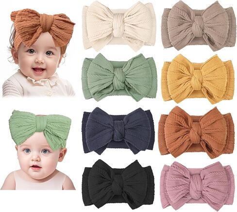 أقواس عقال الطفلة الممتدة ، 8 حزمة نايلون شعر مع القوس لطفل الأطفال المولود الجديد (66-01) in Kuwait