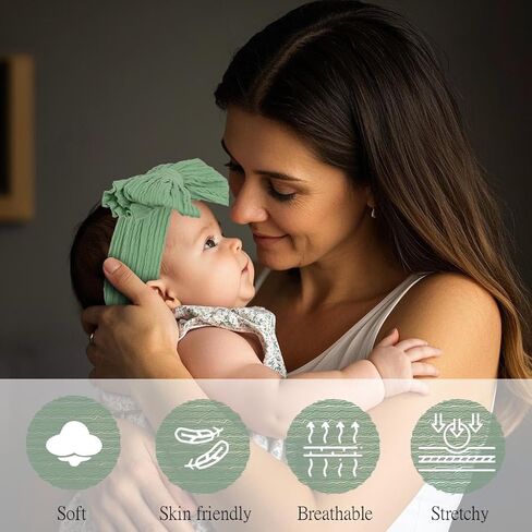 أقواس عقال الطفلة الممتدة ، 8 حزمة نايلون شعر مع القوس لطفل الأطفال المولود الجديد (66-01) in Kuwait