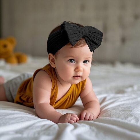 أقواس عقال الطفلة الممتدة ، 8 حزمة نايلون شعر مع القوس لطفل الأطفال المولود الجديد (66-01) in Kuwait