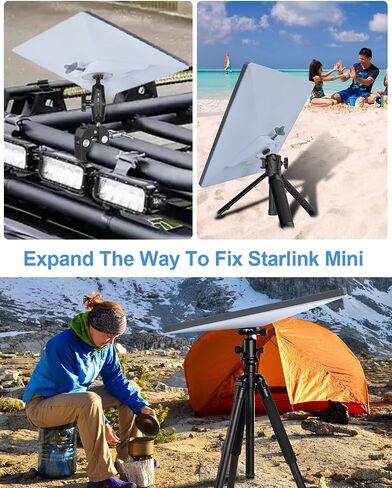 لمحول تثبيت حامل ثلاثي القوائم الصغير Starlink - 1/4~20 و3/8 بوصة ~ 16 ملحقات حامل حامل ثلاثي القوائم صغير Starlink، محول سبائك الألومنيوم متوافق مع حامل سقف السيارة Starlink Mini Bracket RV in Saudi Arabia