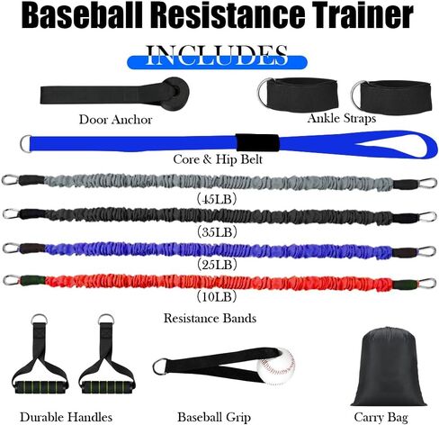 Core & Hip Belt Resistance Band for Baseball & Softball Training | Baseball Batting & Hitting Trainer | Complete Resistance Training Aid for Arm Strength & Swing Flexibility in Saudi Arabia