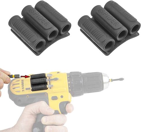Spider Tool Holster - BitGripper v2 - Pack of Two - High Strength 3M Adhesive Drill add-on for Easy Access to six Driver bits on The Side of Your Power Drill or Driver! in Saudi Arabia