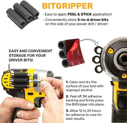 Spider Tool Holster - BitGripper v2 - Pack of Two - High Strength 3M Adhesive Drill add-on for Easy Access to six Driver bits on The Side of Your Power Drill or Driver! in Saudi Arabia