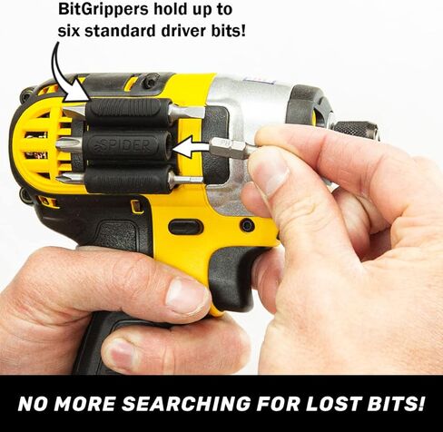 Spider Tool Holster - BitGripper v2 - Pack of Two - High Strength 3M Adhesive Drill add-on for Easy Access to six Driver bits on The Side of Your Power Drill or Driver! in Saudi Arabia