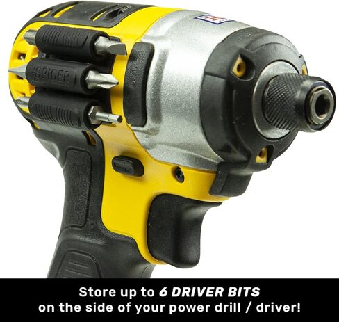 Spider Tool Holster - BitGripper v2 - Pack of Two - High Strength 3M Adhesive Drill add-on for Easy Access to six Driver bits on The Side of Your Power Drill or Driver! in Saudi Arabia