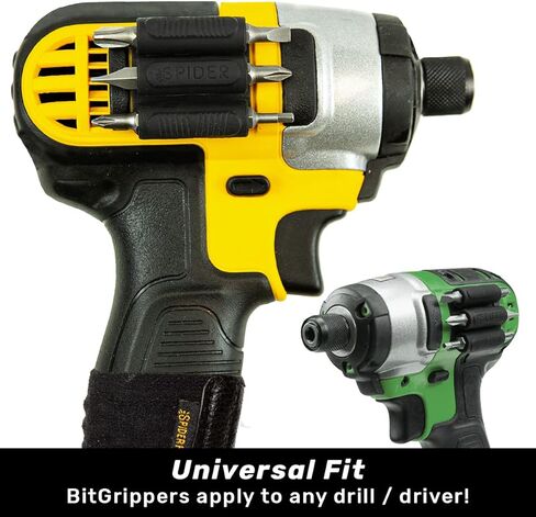 Spider Tool Holster - BitGripper v2 - Pack of Two - High Strength 3M Adhesive Drill add-on for Easy Access to six Driver bits on The Side of Your Power Drill or Driver! in Saudi Arabia