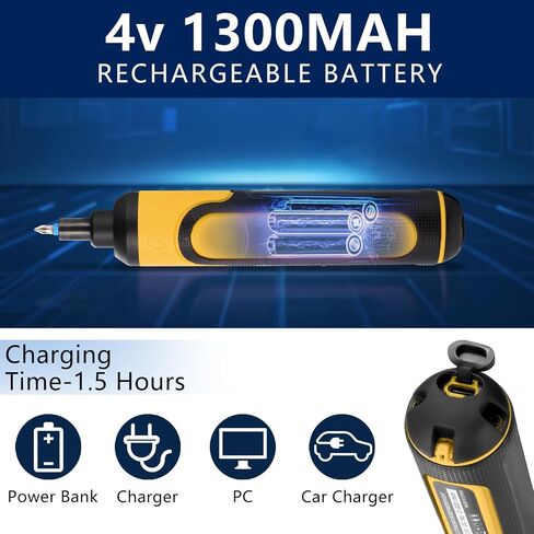 Electric Screwdriver Rechargeable, 4V Cordless Screwdriver, with 3 gear torque adjustment and 26 Bits, Extension Rod, USB Charging Cable, Suitable for furniture or appliance repair Pink in Saudi Arabia