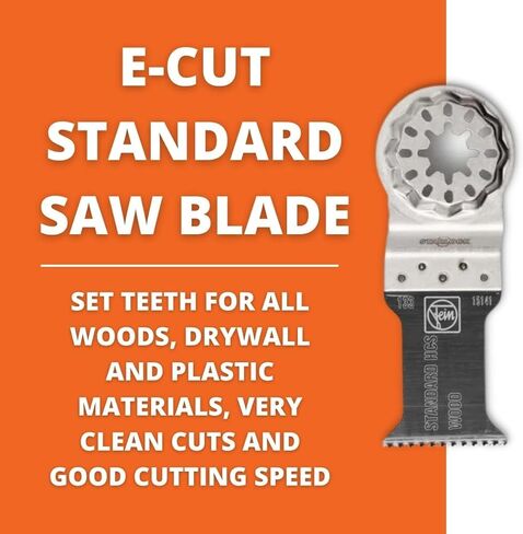 Fein E-Cut Standard Saw Blade - 1-3/8" Width and 2" Length | Precision Cutting For All Woods, Drywall and Plastic Materials, 10-Pack - 63502133290 in Saudi Arabia
