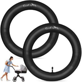EcoEarth Inner Tube Tire Replacements (2 Pack, 16" x 1.5/1.75/1.95/2.125) for Kids Bike & Jogging Stroller, Compatible w/All Brands: BoB Revolution Flex/Pro/SE/SU, Graco, Go Jogging & More