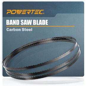 POWERTEC 105 Inch Bandsaw Blades, 3/8" x 4 TPI Band Saw Blades for Most 14" Band Saws with Riser Block Kits for Woodworking, 1 pack (13204)