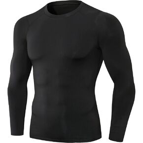Queerier Men's Compression Shirts Long Sleeve Athletic Workout Shirt Baselayer Sports Cool Dry Undershirts Gym Thermal Tops